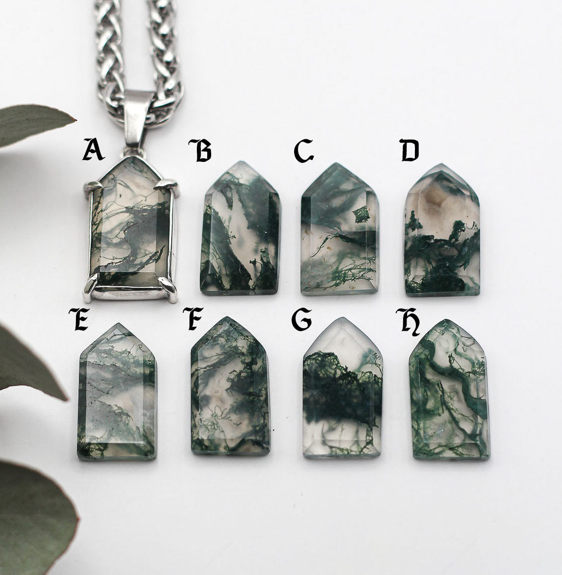 Moss Agate Window Necklace