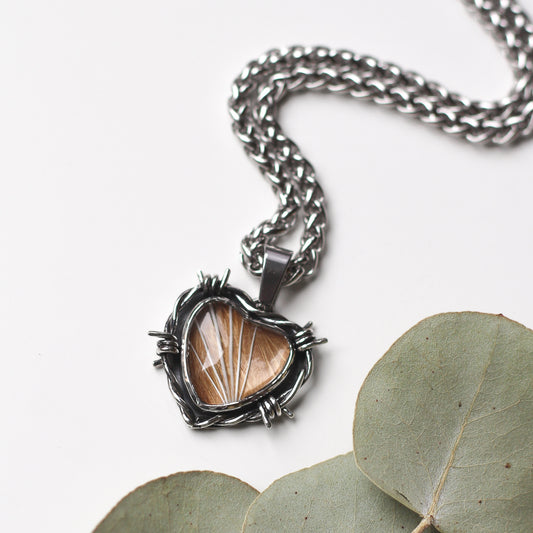 Custom Hair/Fur Barbed Wire Necklace