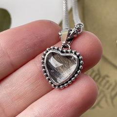 Custom Hair/Fur Beaded Heart Necklace